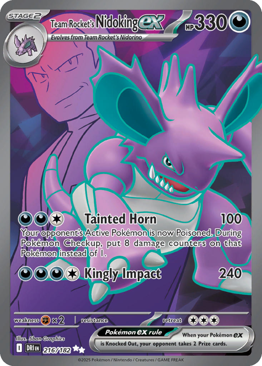 Team Rocket’s Nidoking ex - DRI 216/182 (Ultra Rare) English Destined Rivals 2025